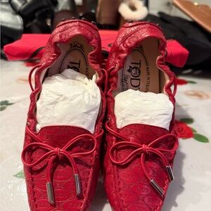 Tod's Vibrant Red Moccasins for Women